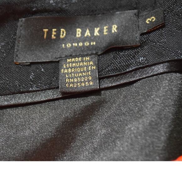 Ted Baker “Quanda” Jacquard Pencil Skirt –Neon Coral and Black – Size 3 (U.S. 8) - Picture 4 of 4